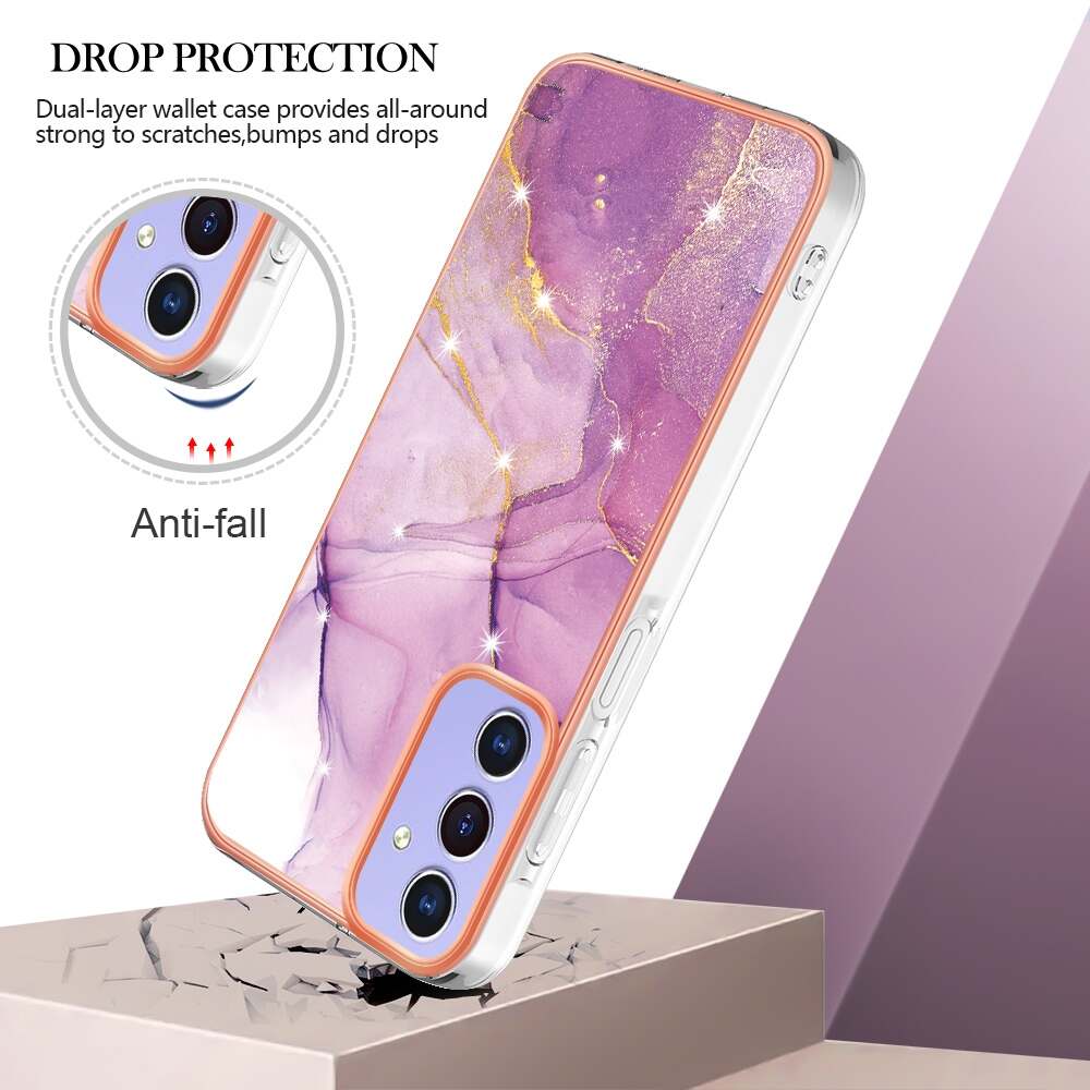 Samsung Galaxy A15 5G Case Electroplating Marble - Purple