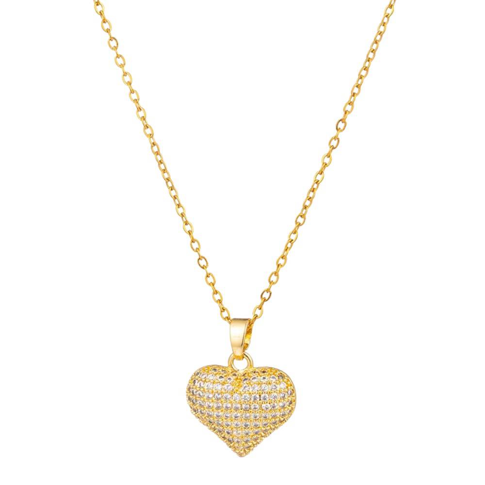 Elegant 18K Gold Plated Heart Necklace – Titanium Steel Design