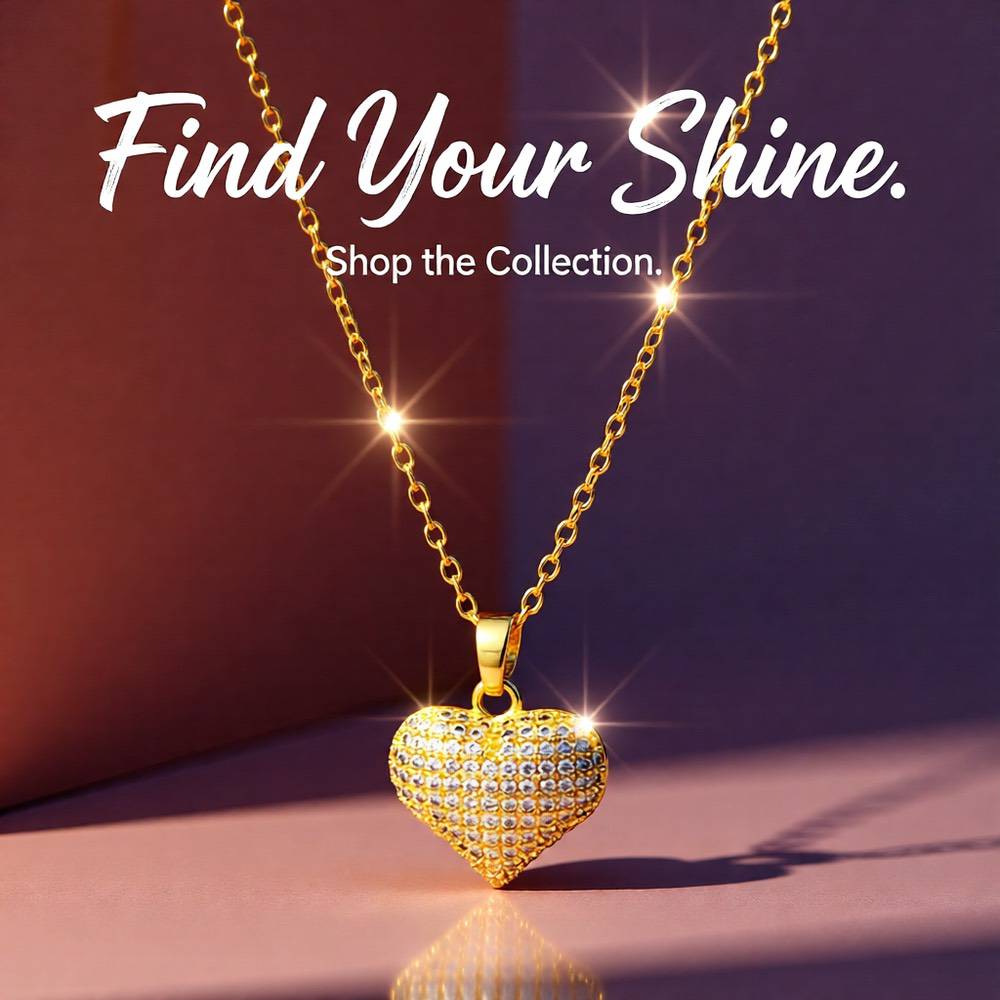 Elegant 18K Gold Plated Heart Necklace – Titanium Steel Design