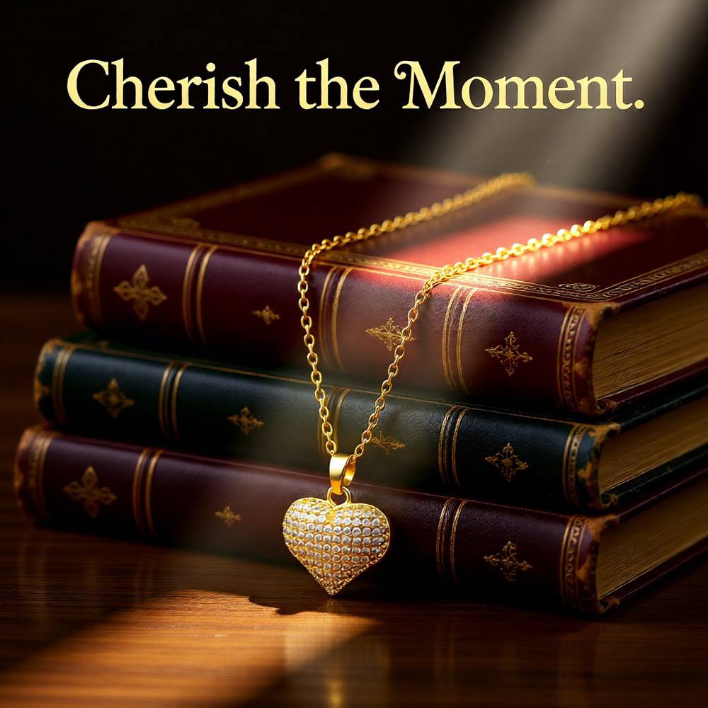 Elegant 18K Gold Plated Heart Necklace – Titanium Steel Design