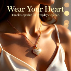 Elegant 18K Gold Plated Heart Necklace – Titanium Steel Design