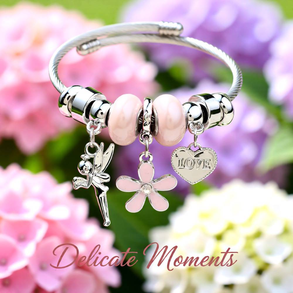 Elegant Heart Shape Butterfly Stainless Steel Asymmetrical Plating Bangle