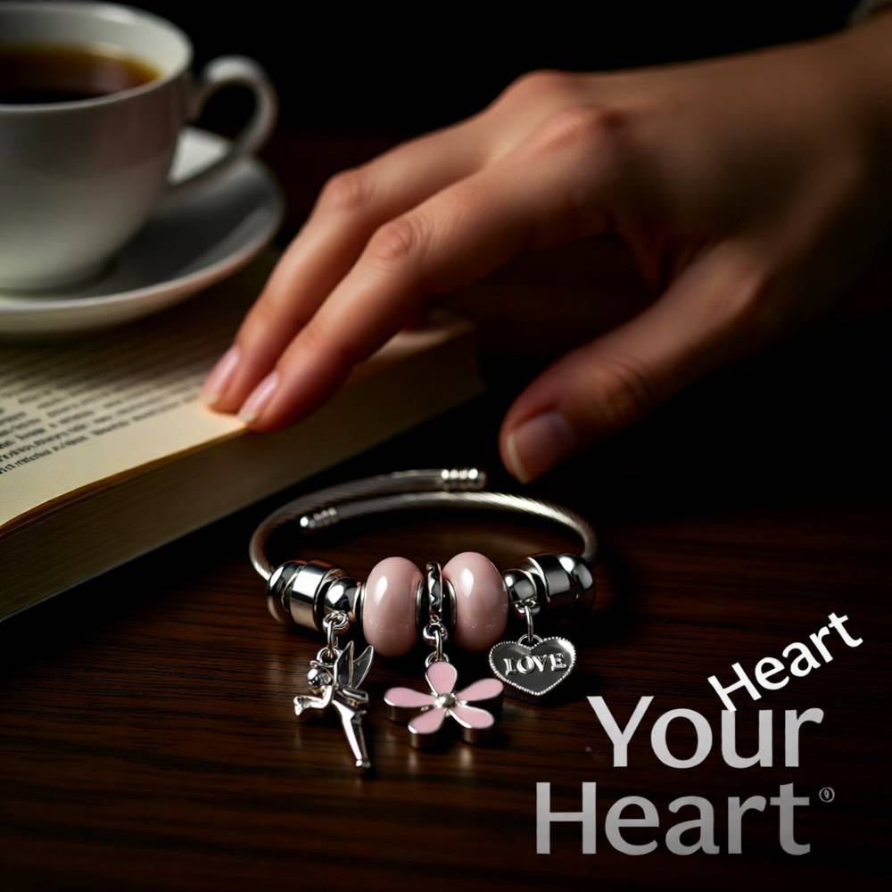 Elegant Heart Shape Butterfly Stainless Steel Asymmetrical Plating Bangle