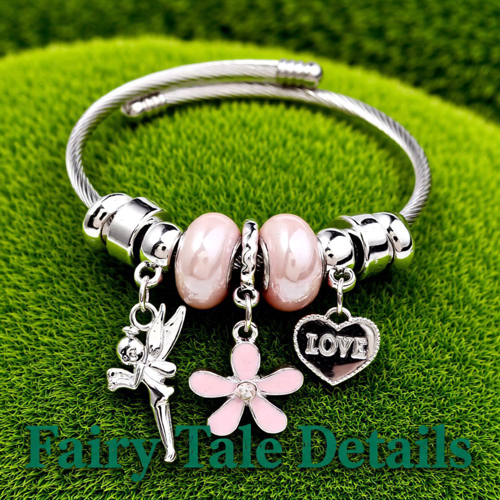 Elegant Heart Shape Butterfly Stainless Steel Asymmetrical Plating Bangle