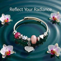 Elegant Heart Stainless Steel Asymmetrical Plated Bangle