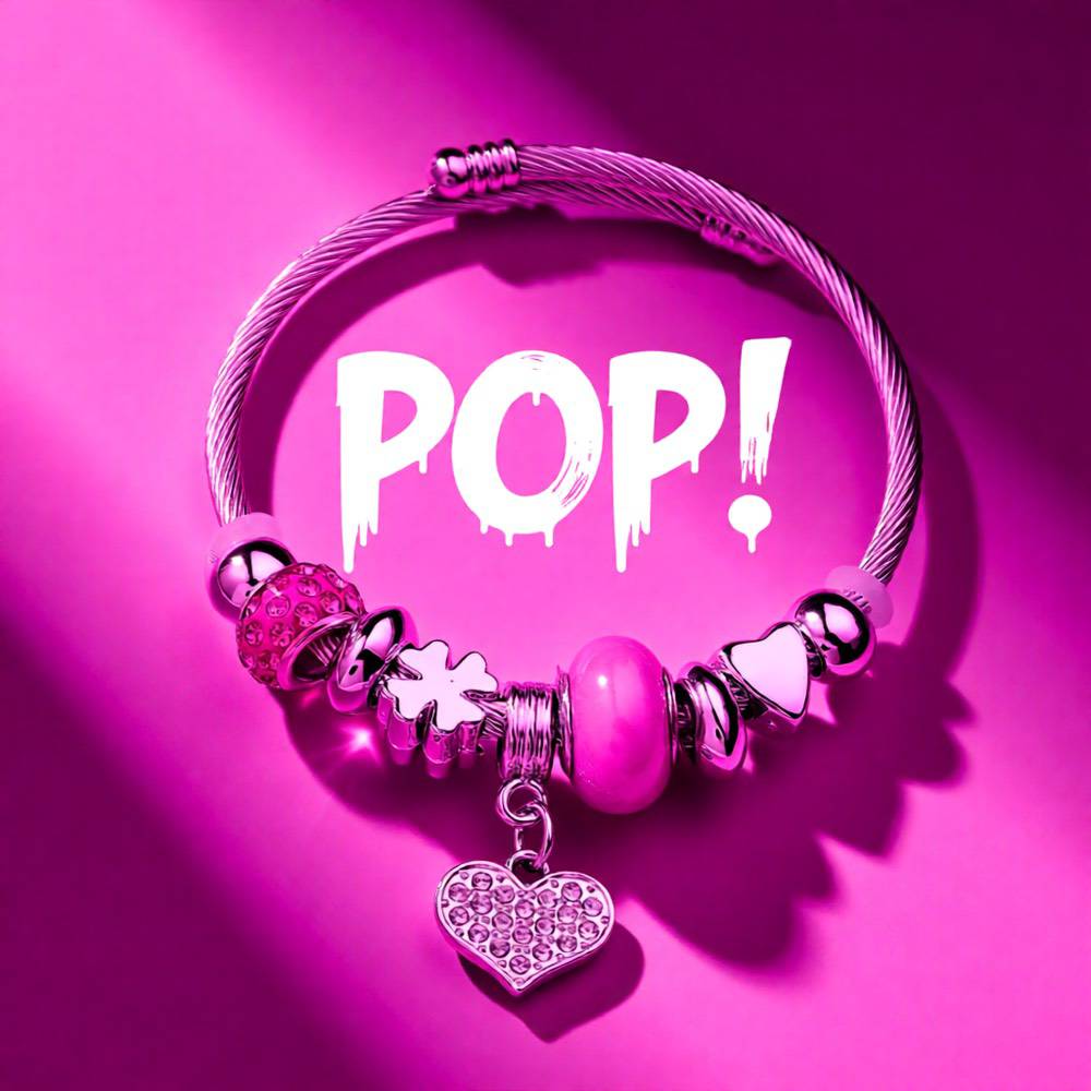 Elegant Heart Stainless Steel Asymmetrical Plated Bangle