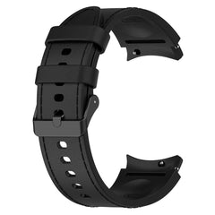 Galaxy Watch6 Silicone PU Leather Buckle Band – Black