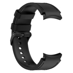 Galaxy Watch6 Silicone PU Leather Buckle Band – Black