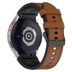 Galaxy Watch6 Silicone PU Leather Buckle Band – Brown