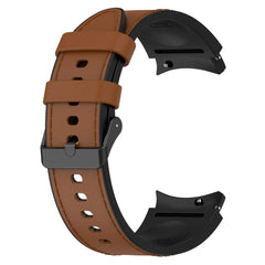 Galaxy Watch6 Silicone PU Leather Buckle Band – Brown