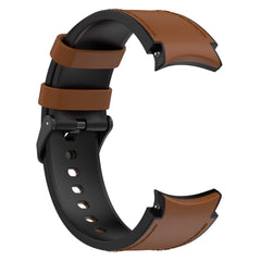 Galaxy Watch6 Silicone PU Leather Buckle Band – Brown