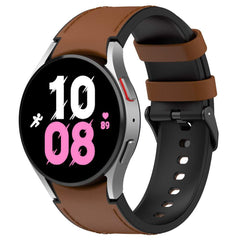 Galaxy Watch6 Silicone PU Leather Buckle Band – Brown