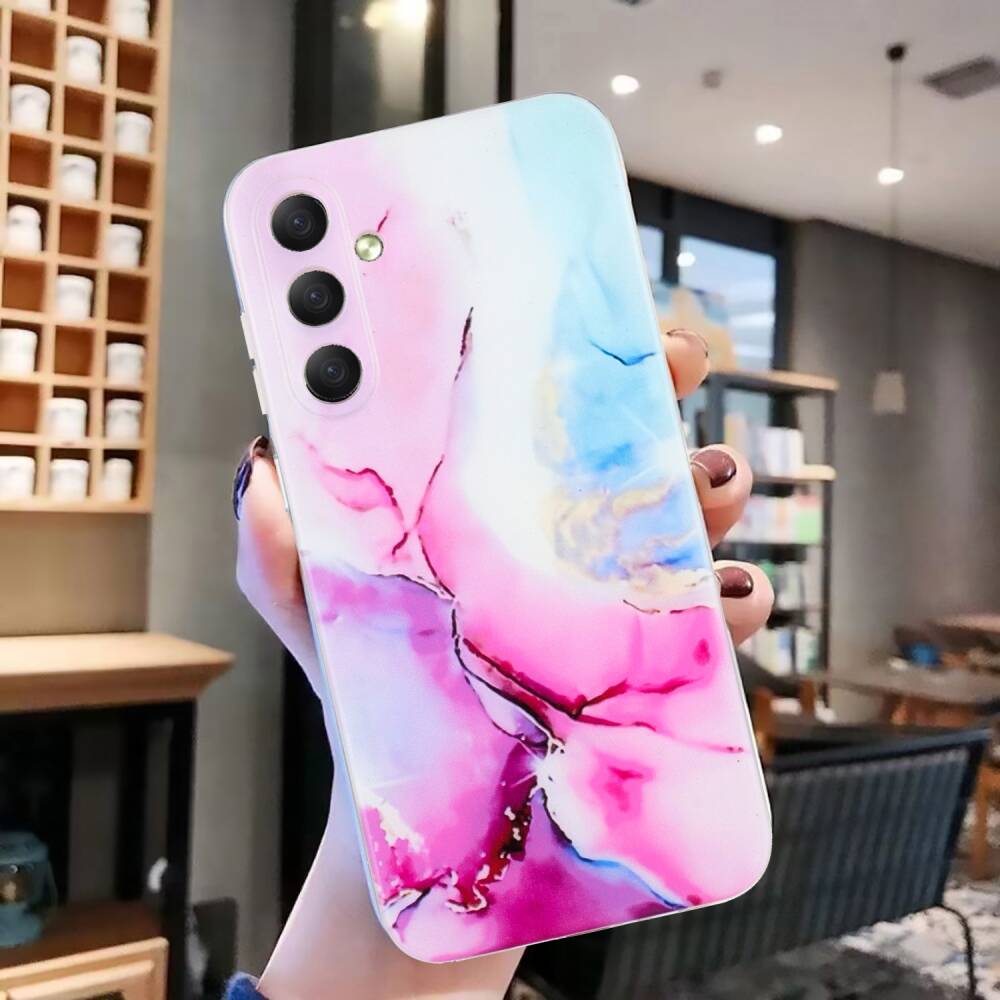 Samsung Galaxy A55 Case IMD Marble Pattern TPU - Pink Blue