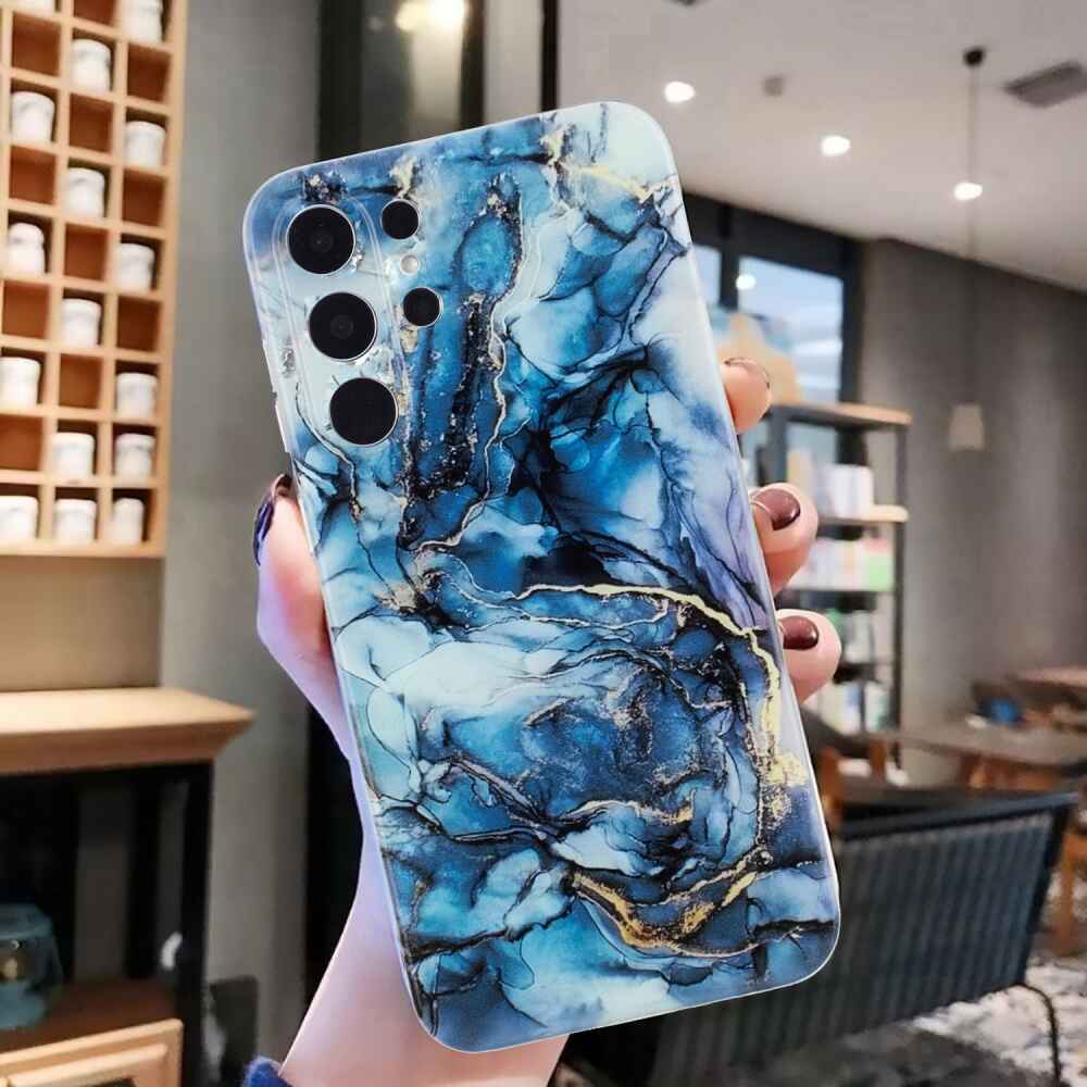 Samsung Galaxy S24 Ultra 5G Case TPU IMD Marble Pattern - Grey