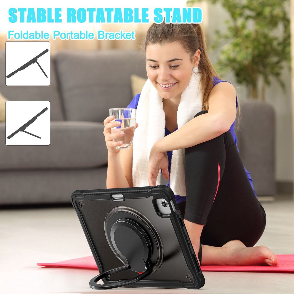 iPad Air 11 2024 Case With Pen Slot & Strap - Black