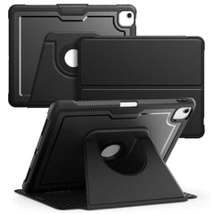 iPad Air 13 (2025/2024) Honeycomb Magnetic Rotation Holder Leather Smart Case - Black