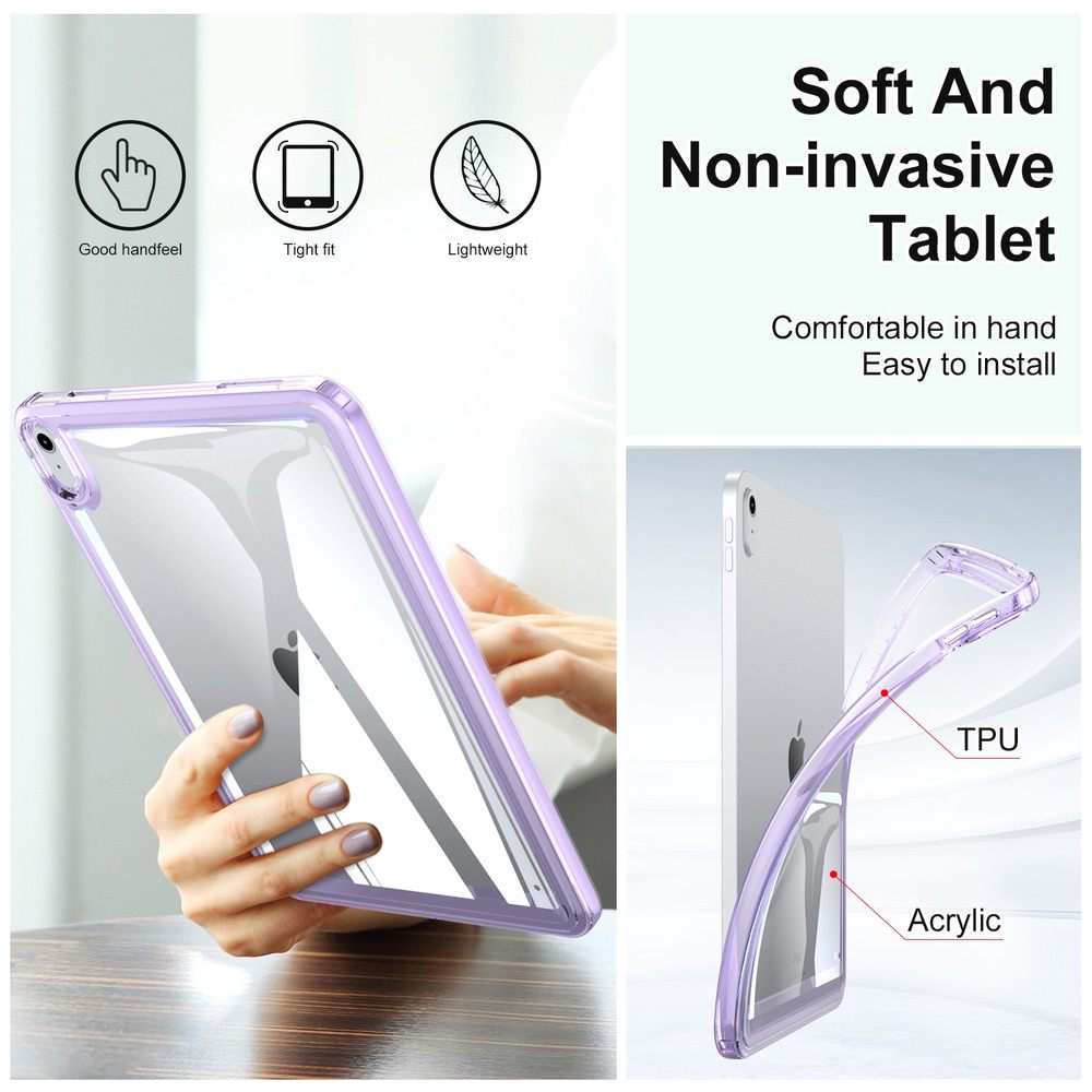 iPad Air 5 2022 / iPad Air 4 2020 Transparent Acrylic TPU - Purple