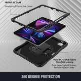 iPad Pro 11 2022/2021/2020 Case Shockproof With Pen Slot & Shoulder Strap - Black