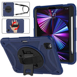 iPad Pro 11 2022/2021/2020 Case Shockproof With Pen Slot & Shoulder Strap - Navy Blue