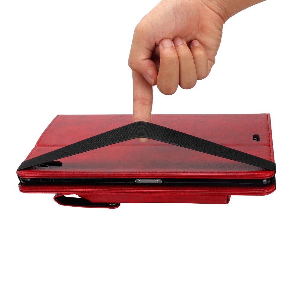 iPad Pro 12.9 2018 Case Crazy Horse Texture Multi-slot cards - Red