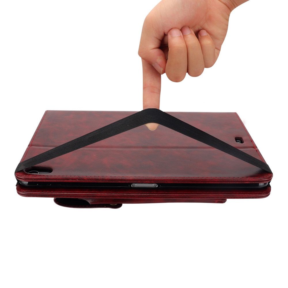 iPad Pro 12.9 2018 Case Crazy Horse Texture Multi-slot cards - Wine Red