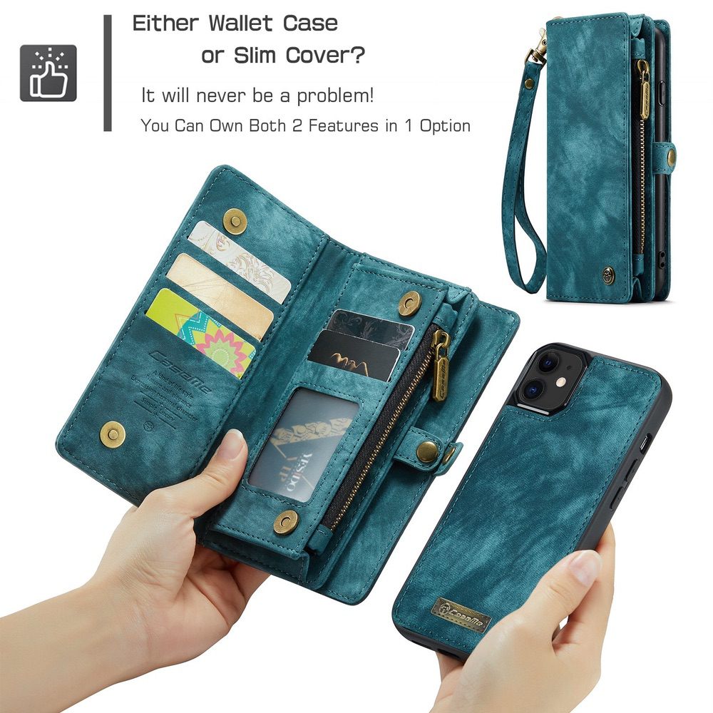 iPhone 11 Case Multi-slot Detachable Wallet Case - Green