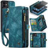 iPhone 11 Case Multi-slot Detachable Wallet Case - Green