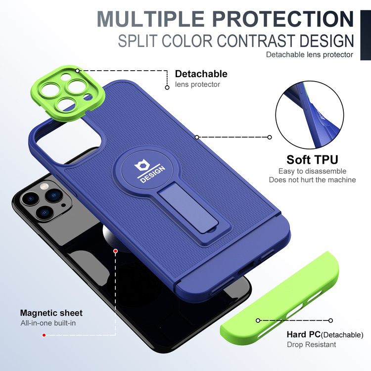 iPhone 11 Pro Case With Small Tail Holder - Blue Green