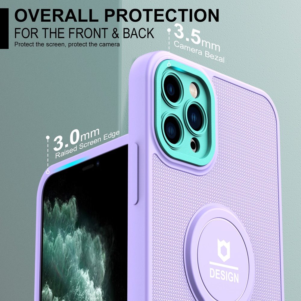 iPhone 11 Pro Max Case With Small Tail Holder - Light Green+Purple
