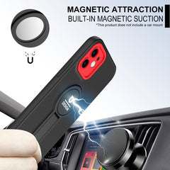 iPhone 12 Case tough and durable With Small Tail Holder - Black Red