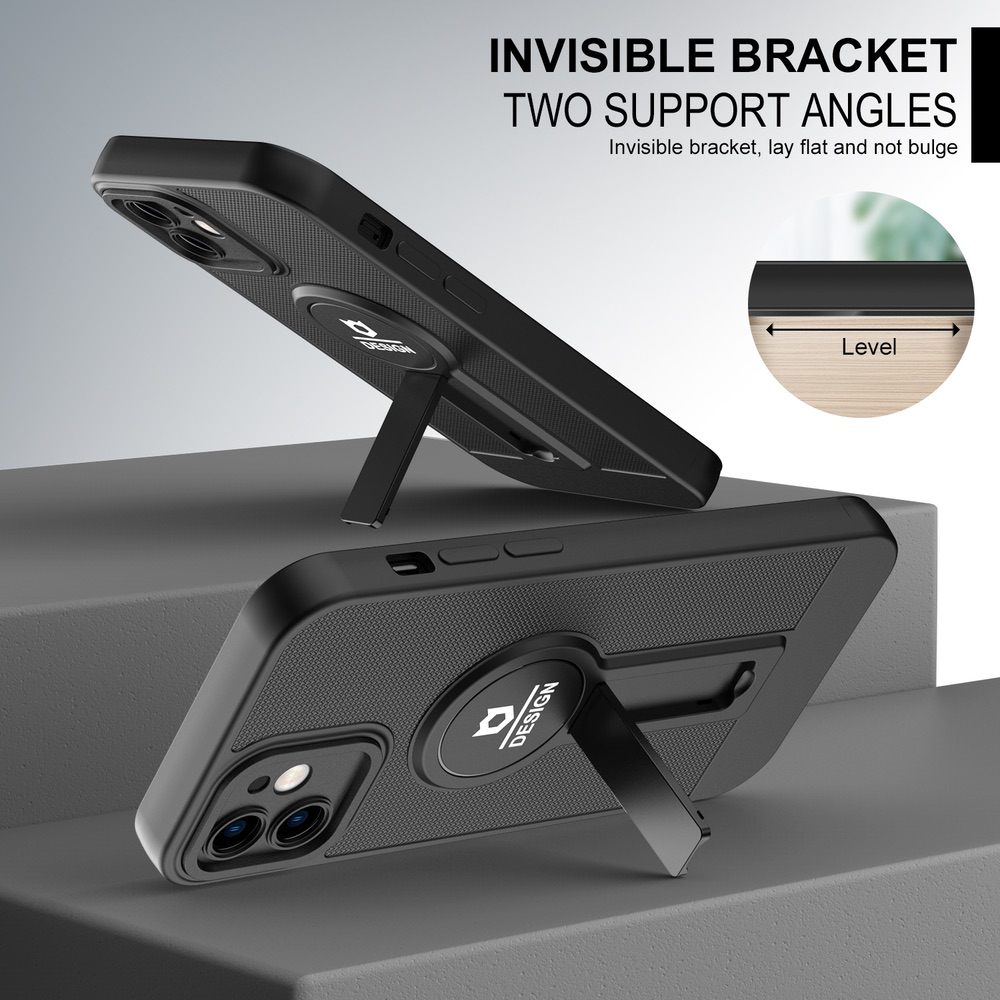 iPhone 12 Case With Small Tail Holder - Black
