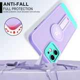 iPhone 12 Case With Small Tail Holder - Purple+Light Green