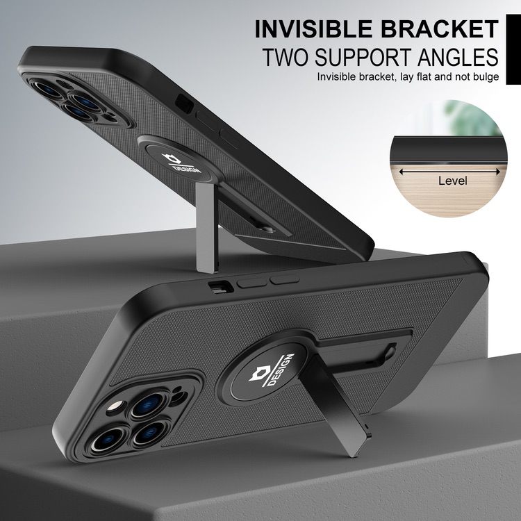 iPhone 12 Pro Case Shockproof Protective With Stand - Black