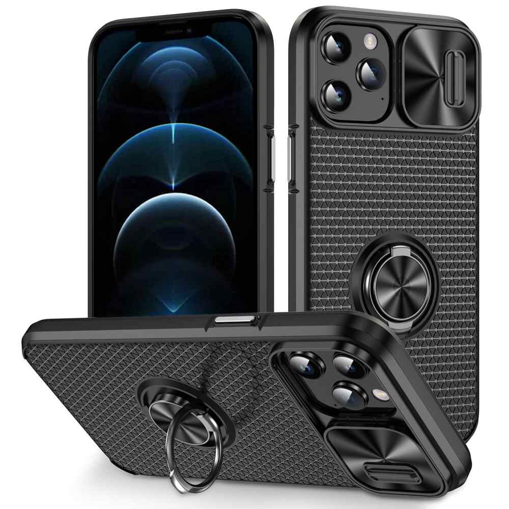 iPhone 12 Pro Case With Sliding Camshield Armor - Black