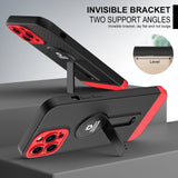 iPhone 12 Pro Case With Small Tail Holder - Black+Red