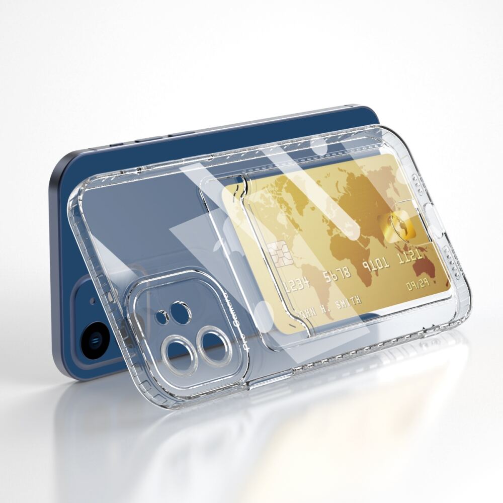 iPhone 12 mini Case With Card Slot Made With TPU - Transparent