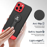 iPhone 12 Pro Max Case With Small Tail Holder - Black+Red