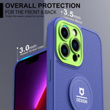 iPhone 12 Pro Max Case With Small Tail Holder - Blue+Green