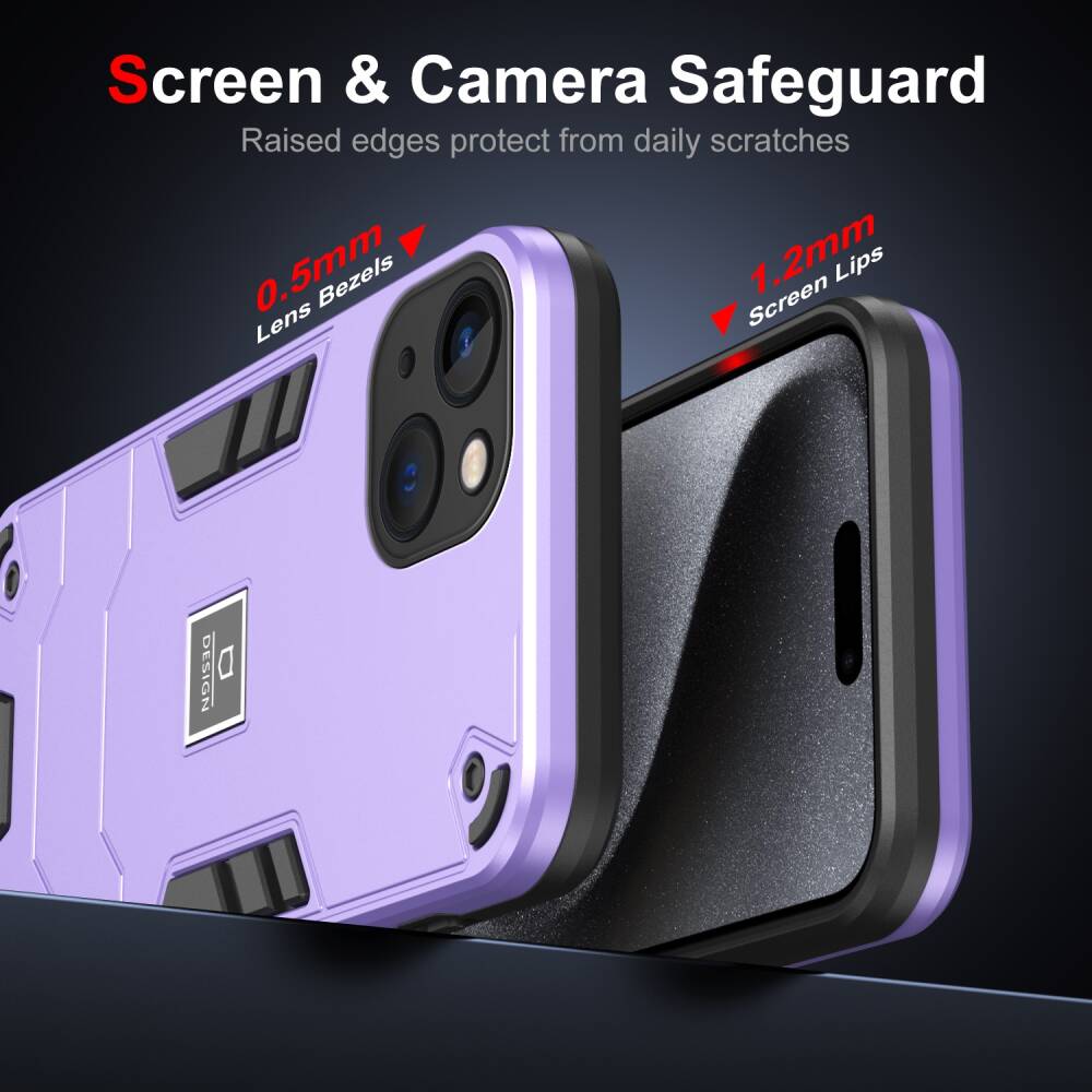 iPhone 13 Case 2 in 1 Shockproof PC and TPU - Purple