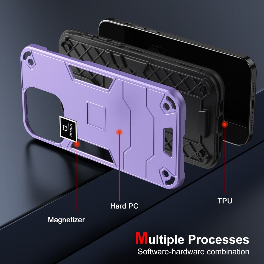 iPhone 13 Case 2 in 1 Shockproof PC and TPU - Purple