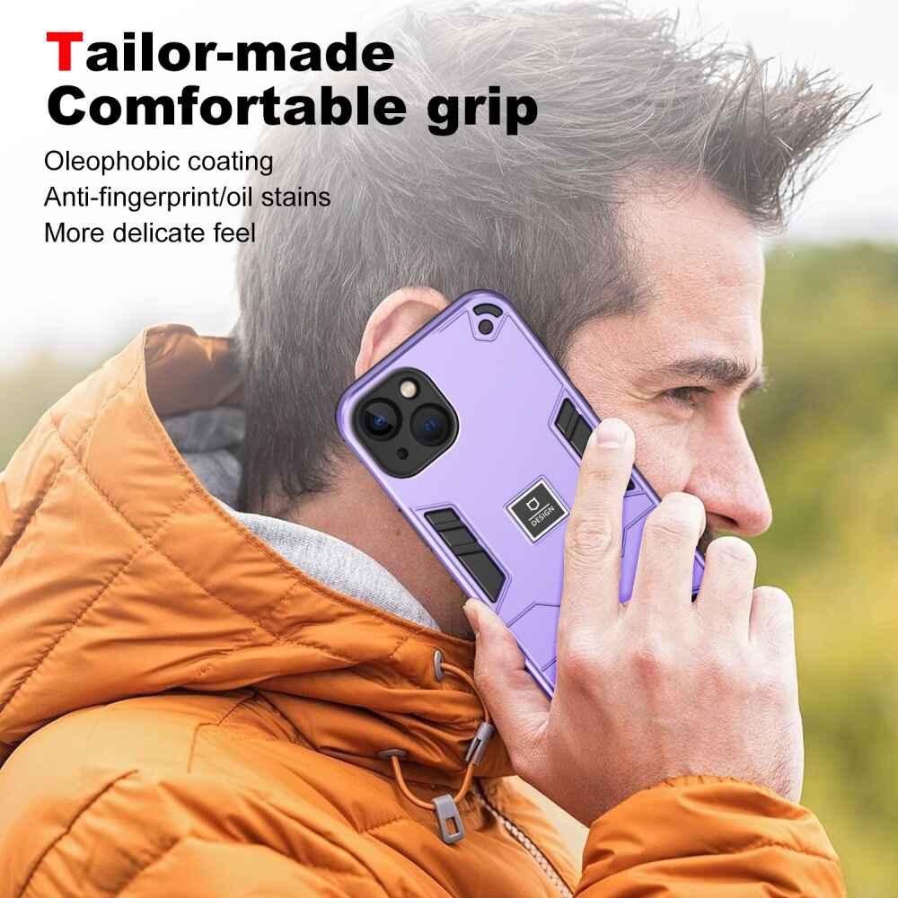 iPhone 13 Case 2 in 1 Shockproof PC and TPU - Purple