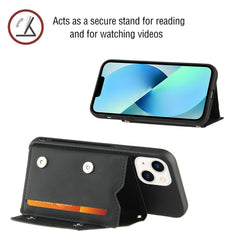 iPhone 13 Case Made With Four Cards Slots - Black