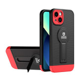 iPhone 13 Case tough and durable With Small Tail Holder - Black Red
