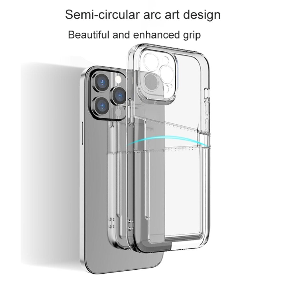 iPhone 13 Case With Dual Card Slot Made With TPU - Transparent
