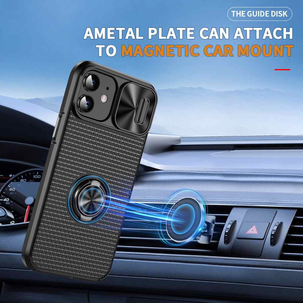 iPhone 13 Case With Sliding Camshield Armor - Black