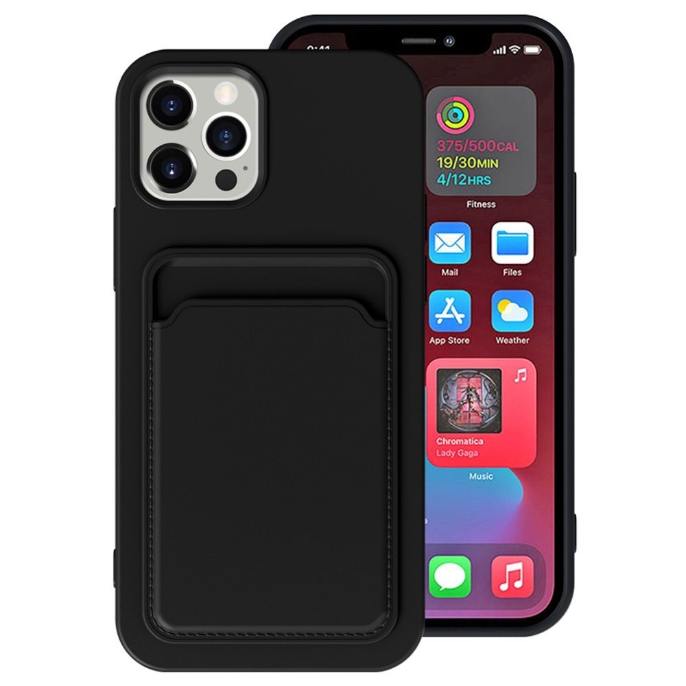iPhone 13 Pro Case Shockproof with Card Slot - Black