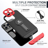 iPhone 13 Pro Case tough and durable With Small Tail Holder - Black Red