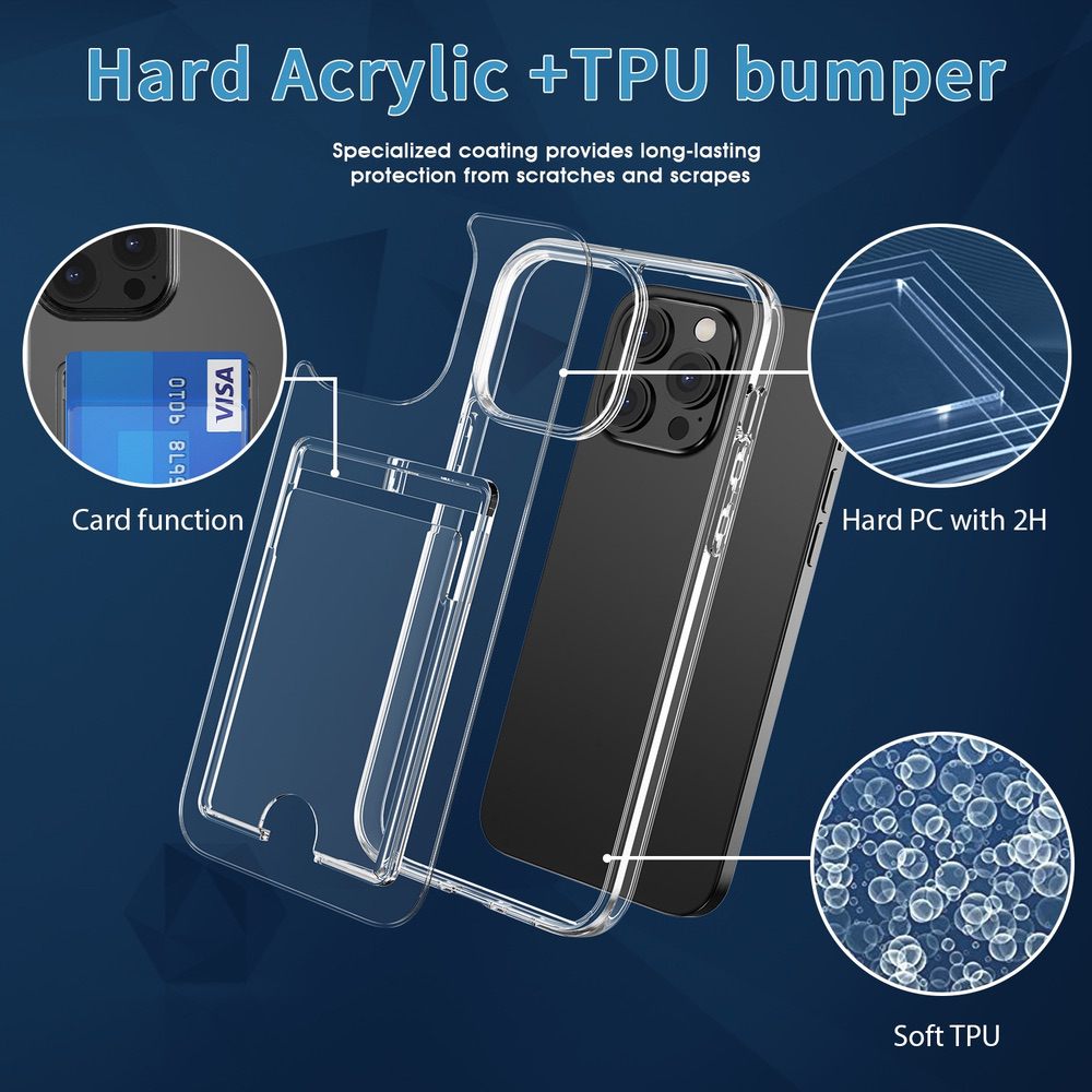 iPhone 13 Pro Case with One Card Slot - Transparent