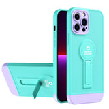 iPhone 13 Pro Case With Small Tail Holder - Light Green+Purple