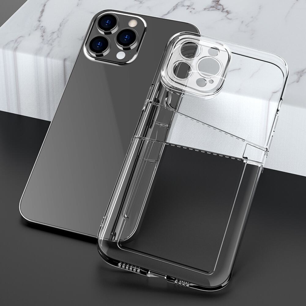 iPhone 13 Pro Max Case With Dual Card Slot Made With TPU - Transparent